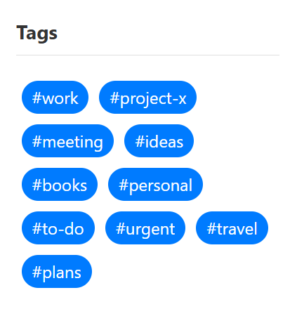 Tags Feature