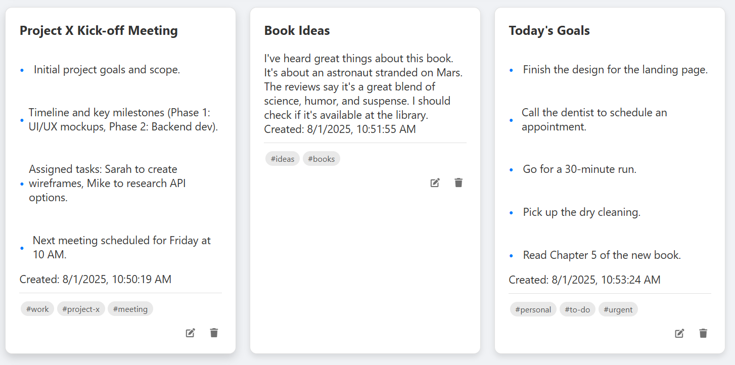 Notes Created